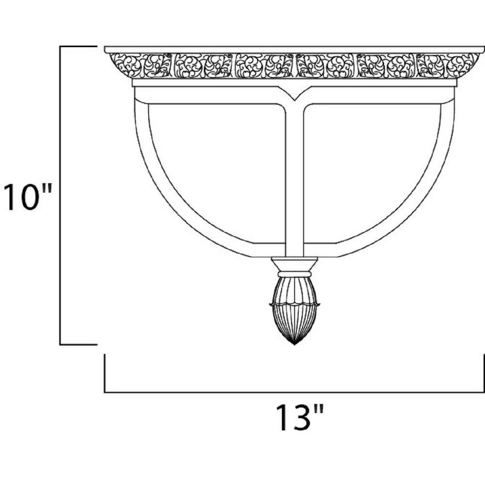 Knob Hill Die Cast 2-Light Sienna Outdoor Flushmount by Maxim Lighting 2 Knob Hill Die Cast 2-Light Sienna Outdoor Flushmount by Maxim Lighting - Image 2