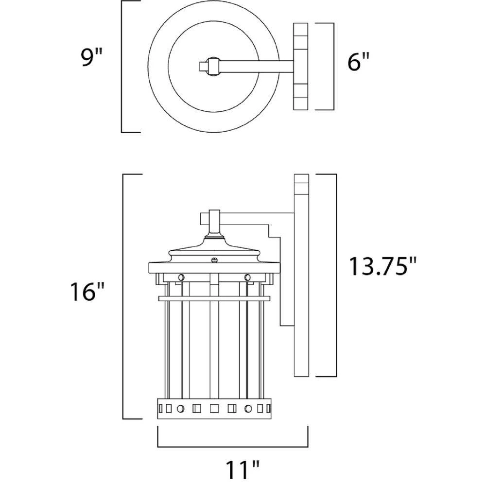 Santa Barbara Dark Sky-Outdoor Wall Lantern Sconce by Maxim Lighting 2 Santa Barbara Dark Sky-Outdoor Wall Lantern Sconce by Maxim Lighting - Image 2