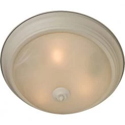 Essentials 1-Light Textured White Flush Mount by Maxim Lighting
