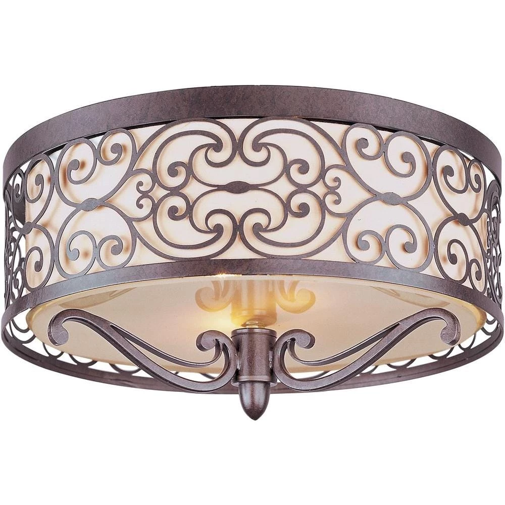 Mondrian 2-Light Umber Bronze Flush Mount by Maxim Lighting 1 Mondrian 2-Light Umber Bronze Flush Mount by Maxim Lighting