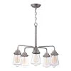 Cape Cod 26 in. W 5-Light Weathered Zinc Chandelier with Clear Shade by Maxim Lighting