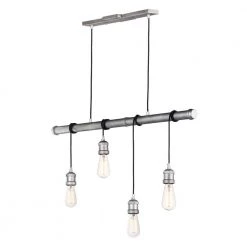 Early Electric 4-Light Weathered Zinc Pendant by Maxim Lighting