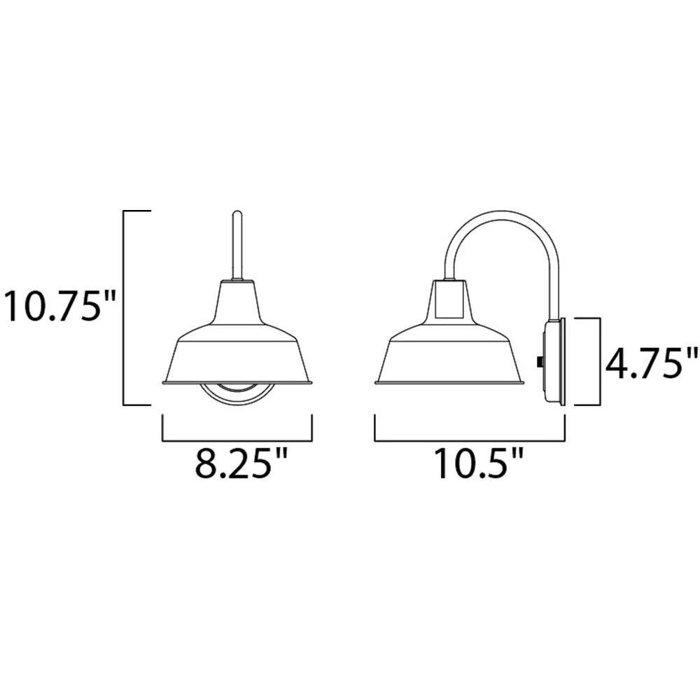 Pier M 8.25 in. W 1-Light Weathered Zinc Outdoor Wall Lantern Sconce by Maxim Lighting 2 Pier M 8.25 in. W 1-Light Weathered Zinc Outdoor Wall Lantern Sconce by Maxim Lighting - Image 2