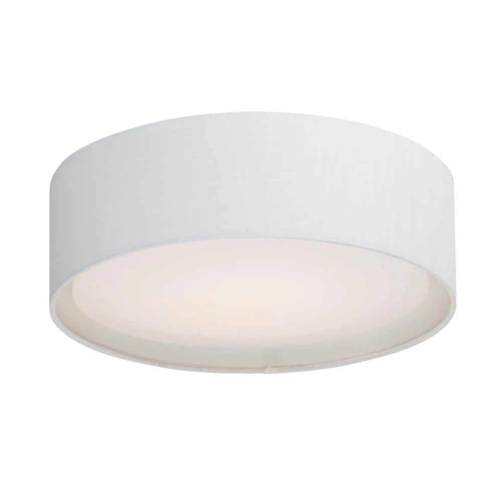 Prime 16 in. White Linen Flush Mount with Integrated LED by Maxim Lighting 1 Prime 16 in. White Linen Flush Mount with Integrated LED by Maxim Lighting