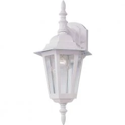 Builder Cast 1-Light White Outdoor Wall Lantern Sconce by Maxim Lighting